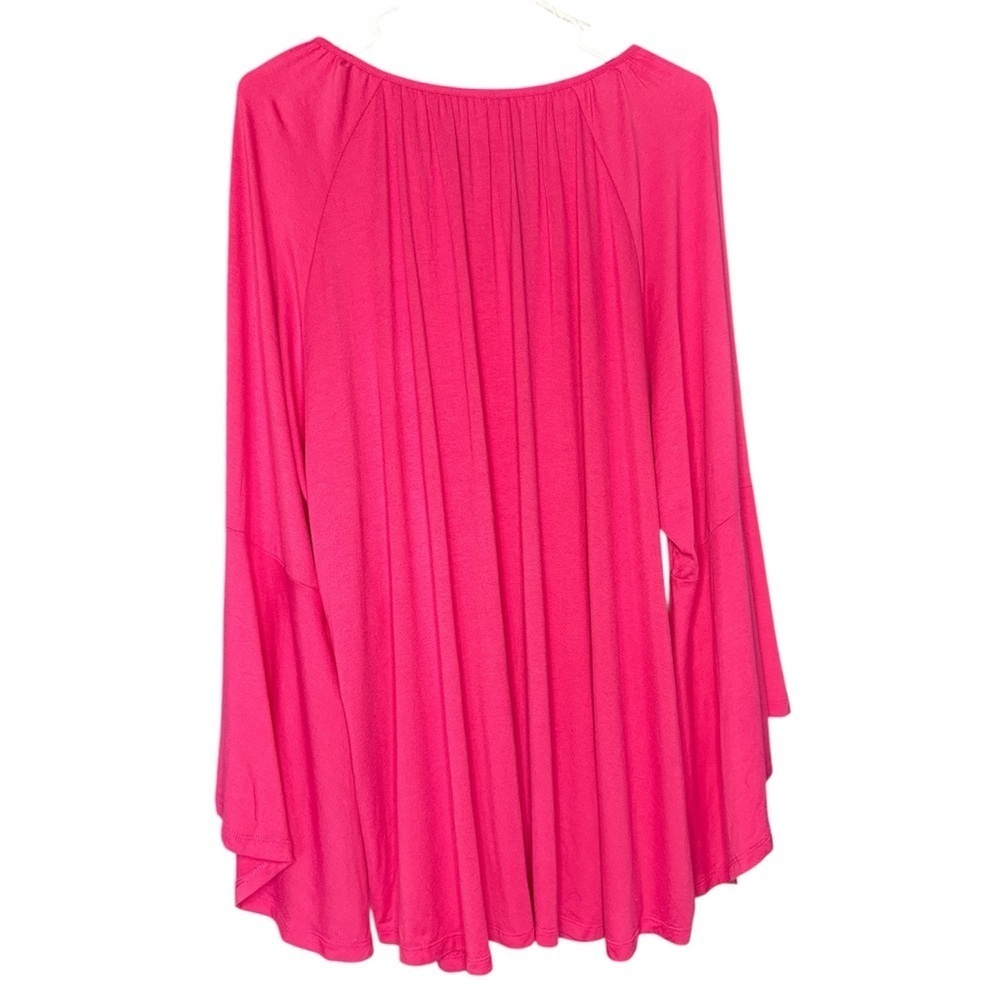 Ashley Stewart Pink Bell Sleeve Peasant Top NWT - Picture 2 of 10